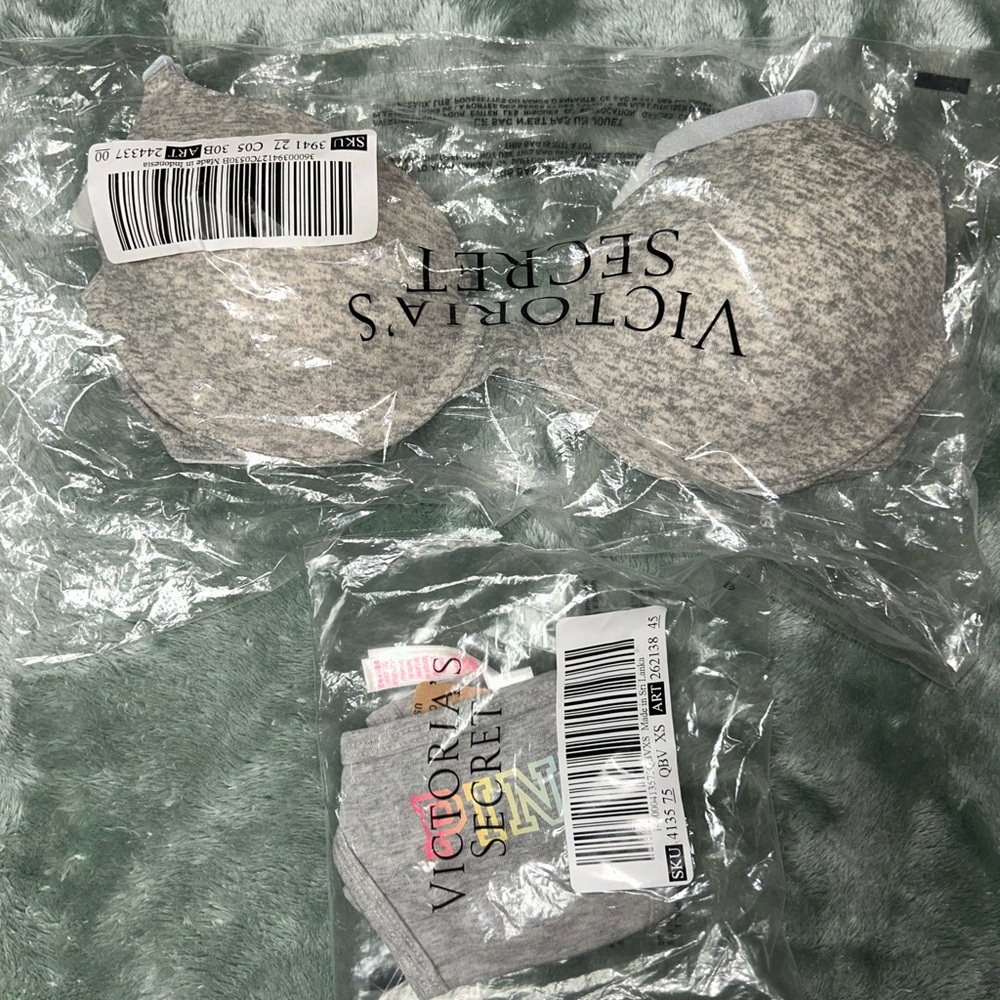 Victoria's Secret Gray Bra and Panty Set